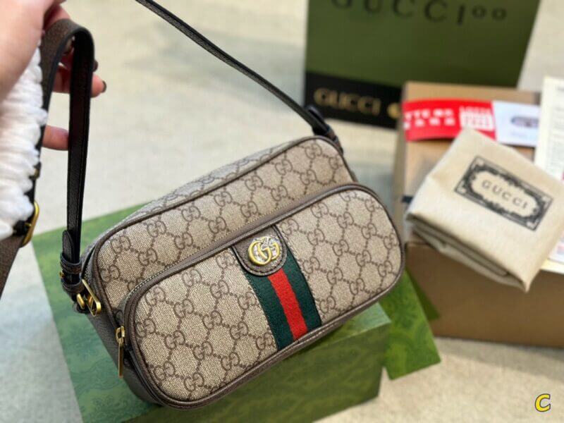 Gucci Ophidia GG Bag Mini Brown Best Quality - KingShooz Shop