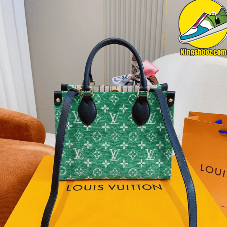 Louis Vuitton Onthego Tote Pm Green Monogram Velvet - KingShooz Shop