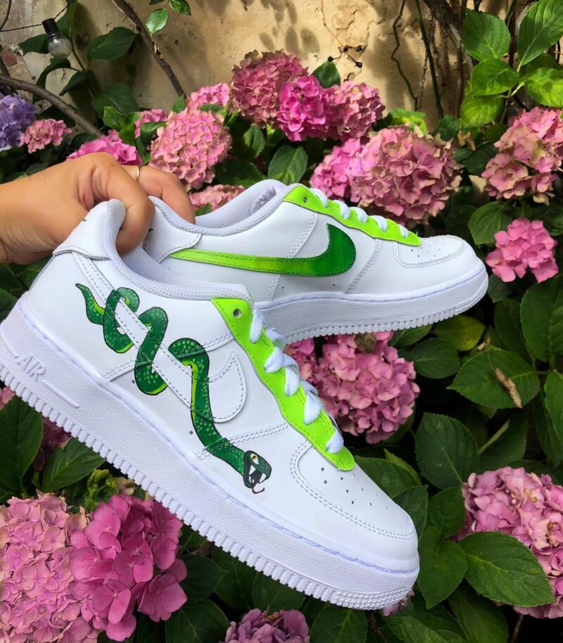 Snake Air Force 1 Custom, Green Snake Custom Shoes, AF1 Custom Shoes ...