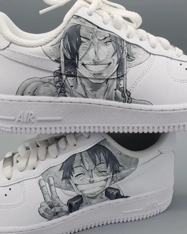 Luffy and Ace Creative Custom Air Force 1