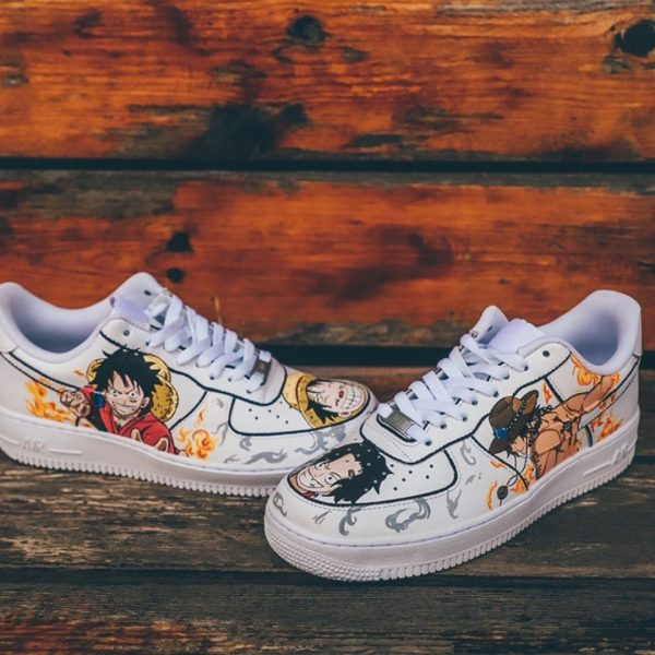 Luffy and Ace Inspired Custom Air Force 1