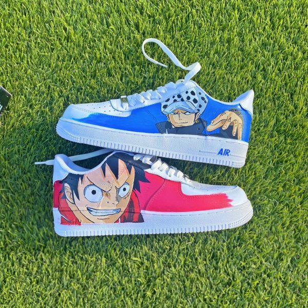 Luffy and Law Inspired Custom Air Force 1