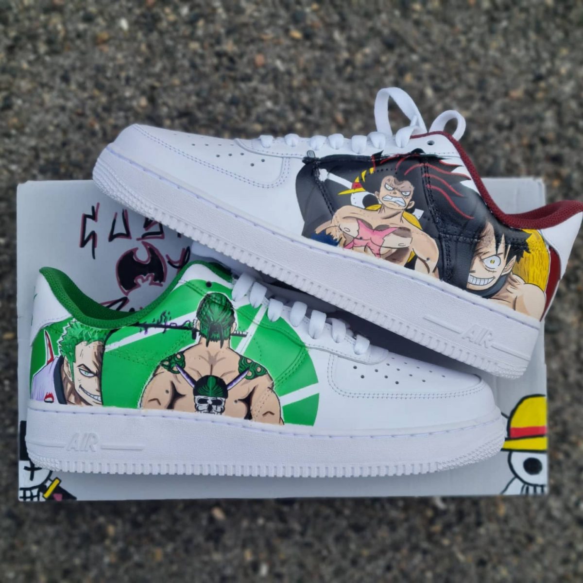 Luffy and Zoro Painted Custom Air Force 1