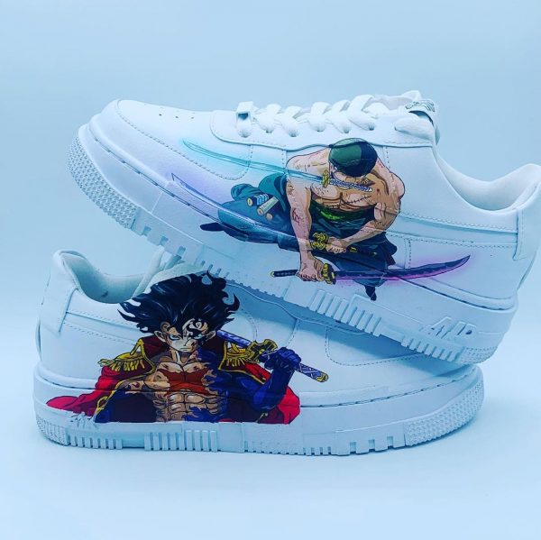 Luffy and Zoro Painted Custom Air Force 1