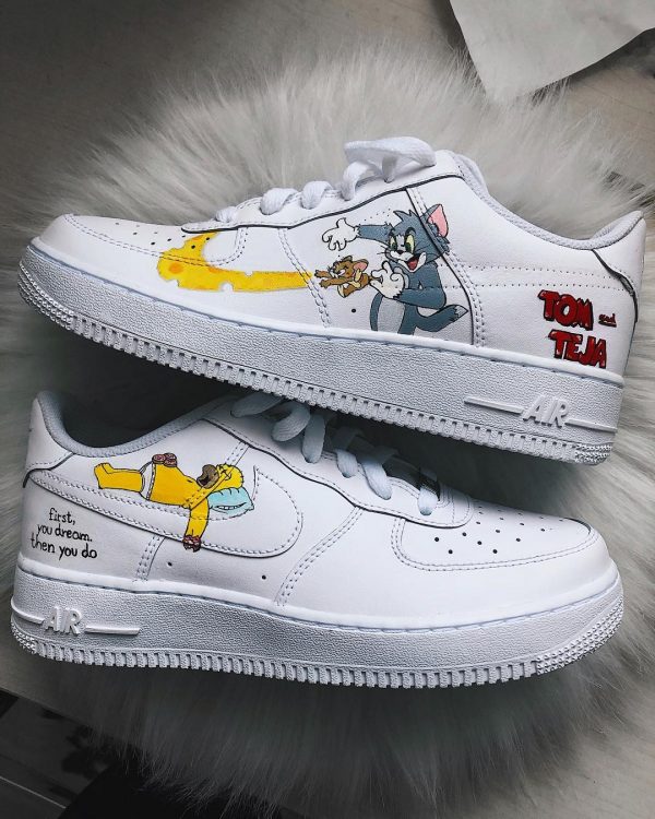 Tom and Jerry x The Simpsons Custom Air Force 1